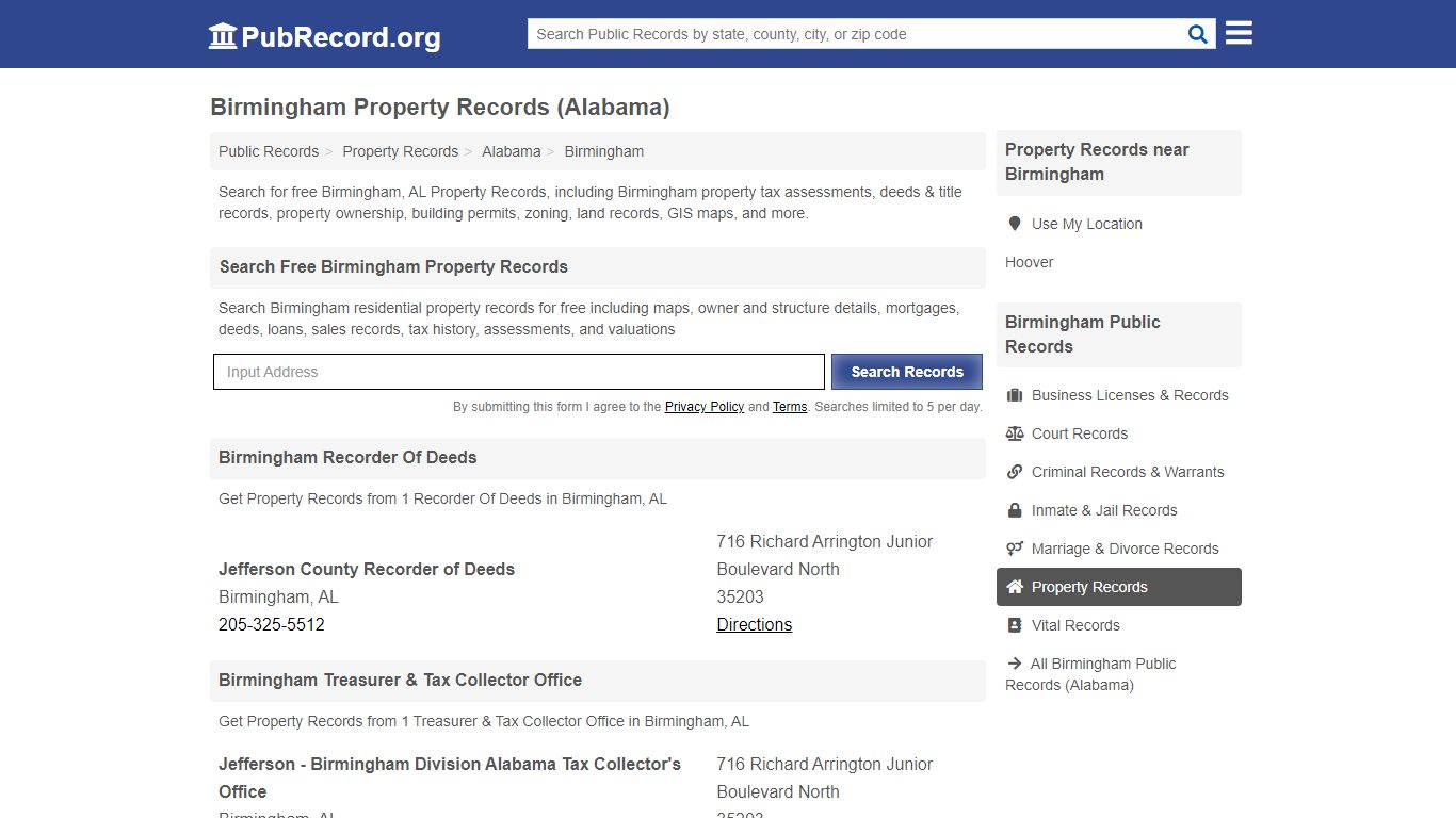 Free Birmingham Property Records (Alabama Property Records) - PubRecord.org