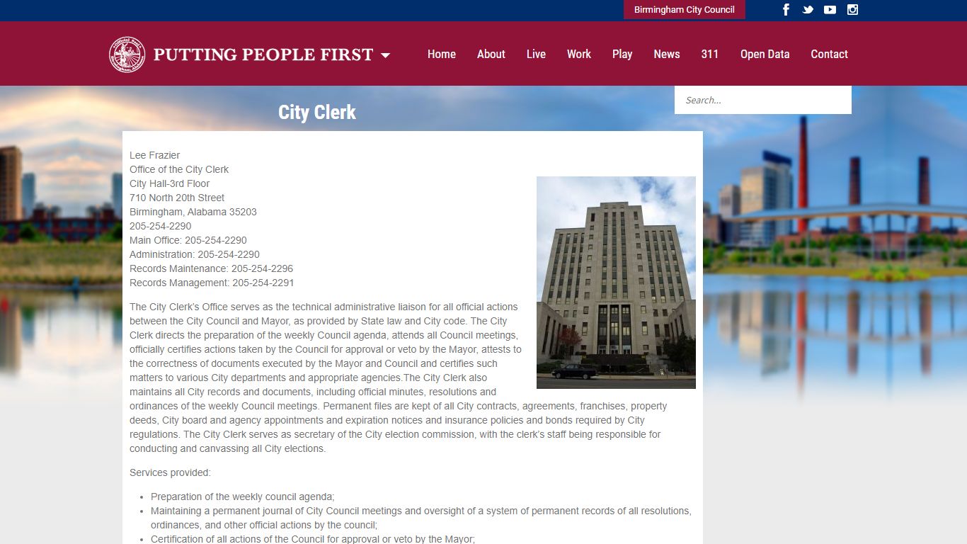 City Clerk « The Official Website for the City of Birmingham, Alabama